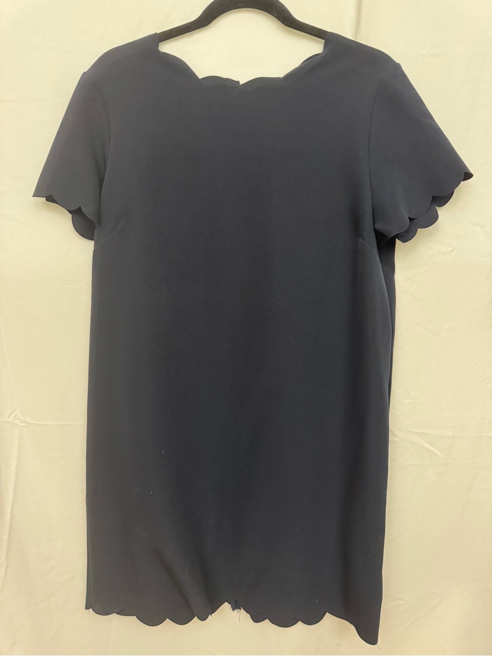 She + Sky Navy Scallop-Edge Shift Dress